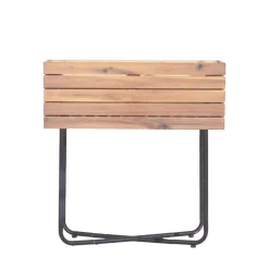 KORA Jardinière en bois et métal H 62 cm