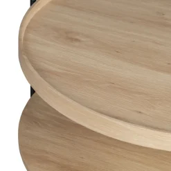 KORRO Table basse ronde en bois et métal ø80cm