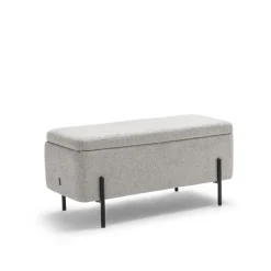 KOS Banc coffre en tissu et métal L100cm
