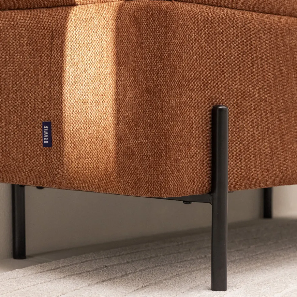 KOS Banc coffre en tissu et métal L100cm