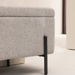 KOS Banc coffre en tissu et métal L100cm