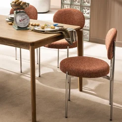 KYOTO Lot de 2 chaises en tissu pieds chrome