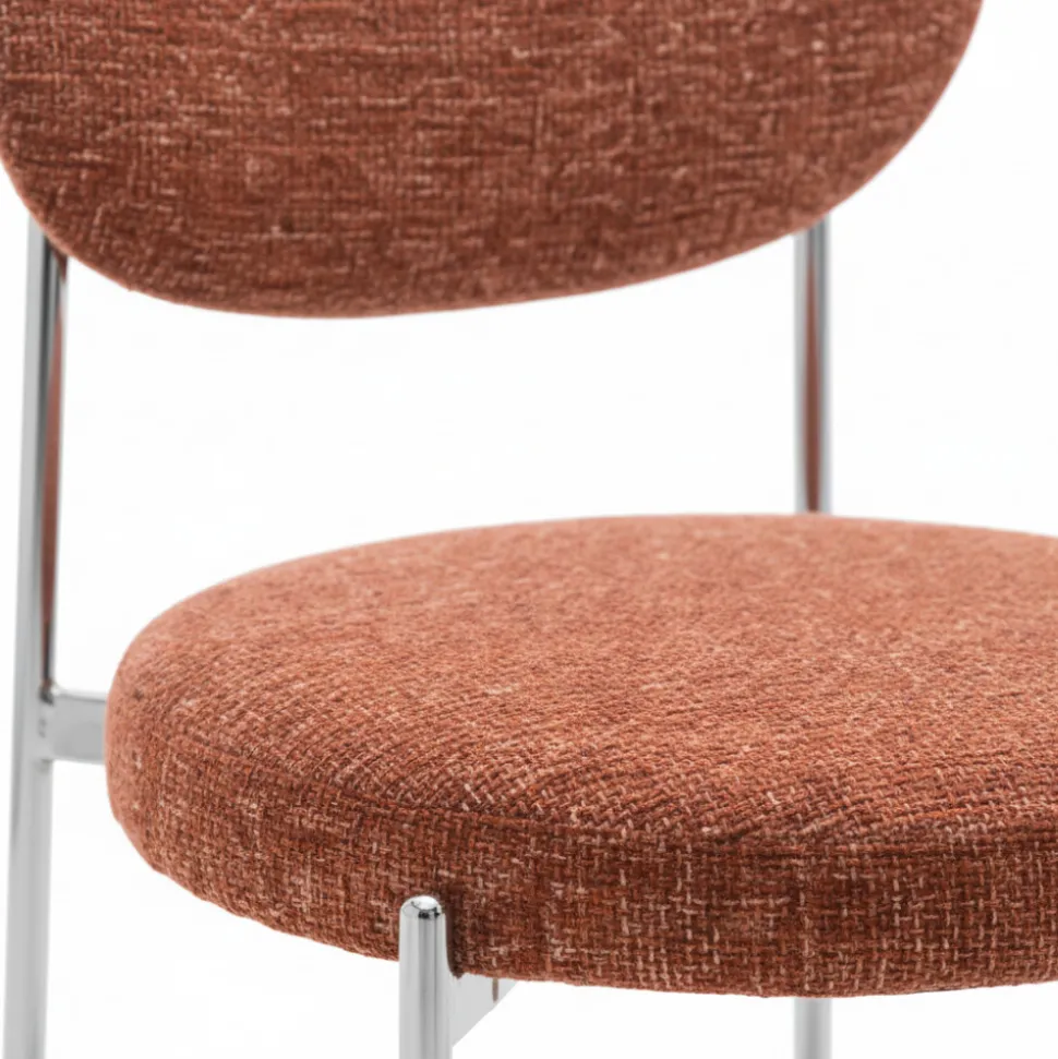 KYOTO Lot de 2 chaises en tissu pieds chrome
