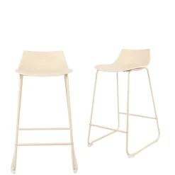 LAMER Lot de 4 chaises de bar en plastique et métal H66cm