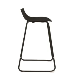 LAMER Lot de 4 chaises de bar en plastique et métal H66cm