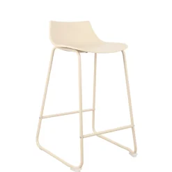 LAMER Lot de 4 chaises de bar en plastique et métal H66cm