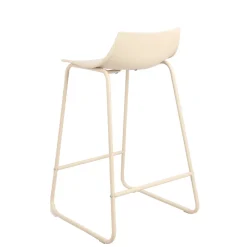 LAMER Lot de 4 chaises de bar en plastique et métal H66cm
