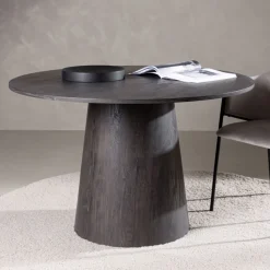LANZO Table à manger 4 personnes ronde en bois