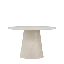 LANZO Table à manger 4 personnes ronde effet marbre