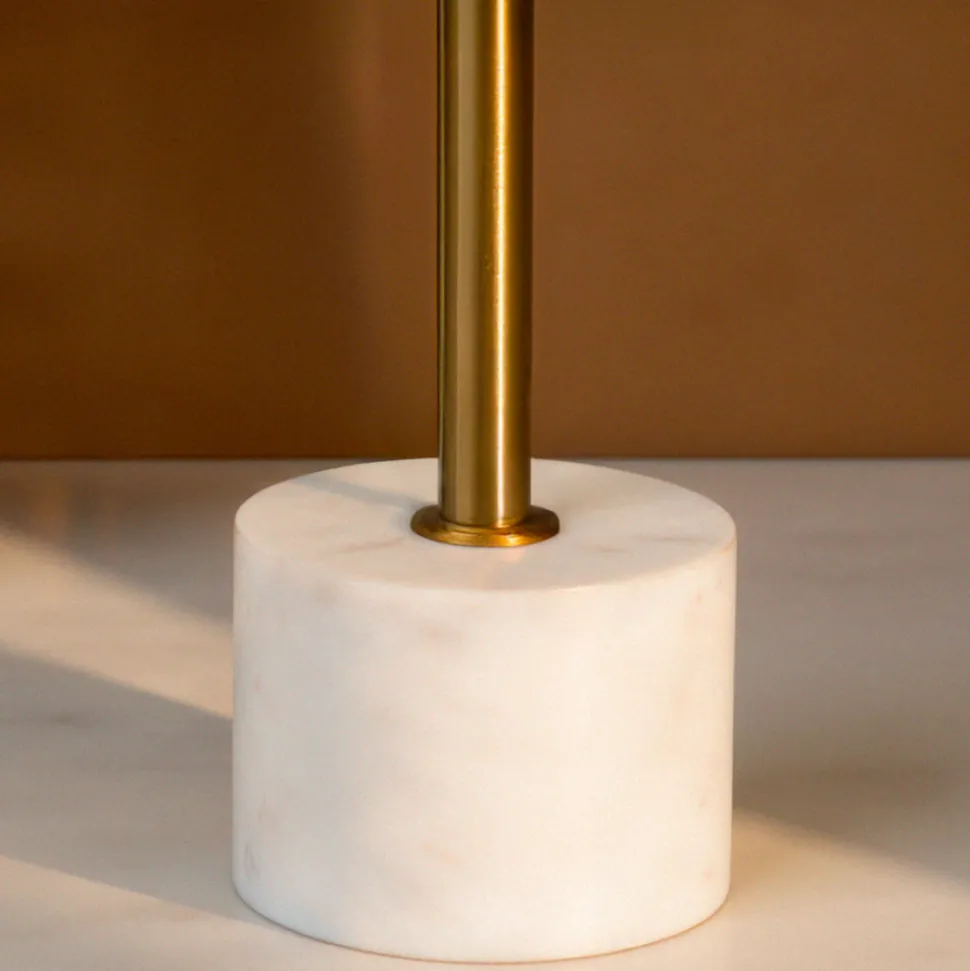 LECCO Table d'appoint en effet laiton et marbre ø41cm