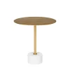 LECCO Table d'appoint en effet laiton et marbre ø51cm