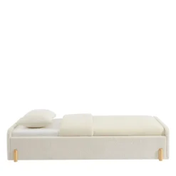 LEONA Lit enfant en tissu bouclette 90x190cm