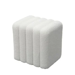 LETO Pouf rembourré en tissu bouclette