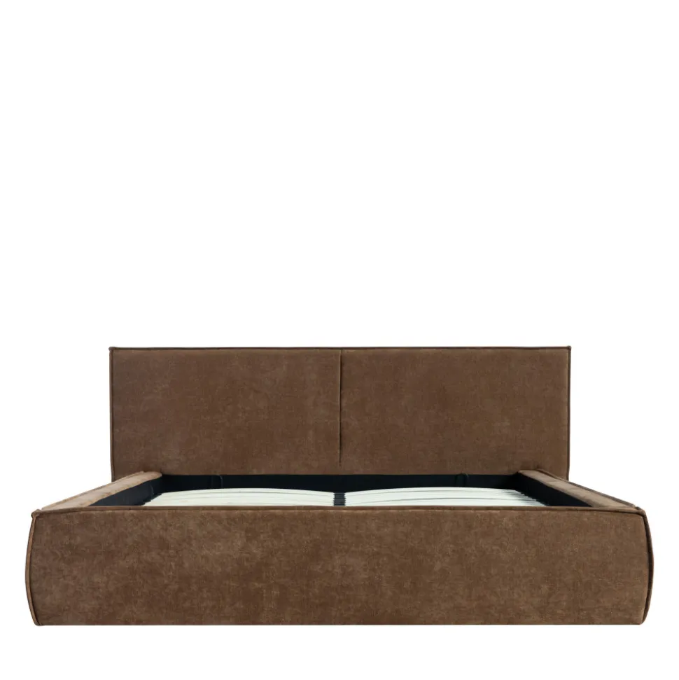 LIBERIA Lit coffre en tissu chenille 160x200cm