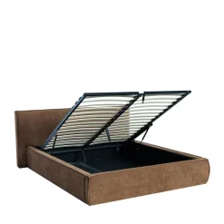 LIBERIA Lit coffre en tissu chenille 160x200cm