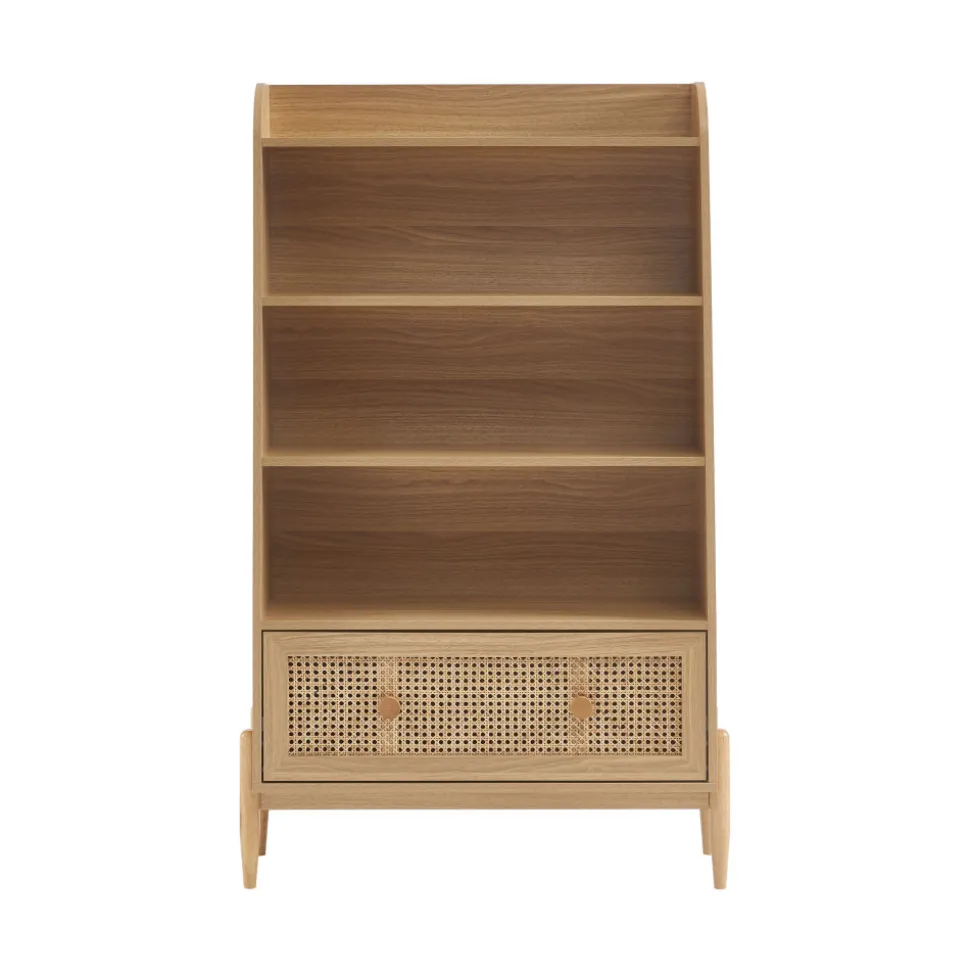 LILOU Bibliothèque enfant en bois et cannage H140cm