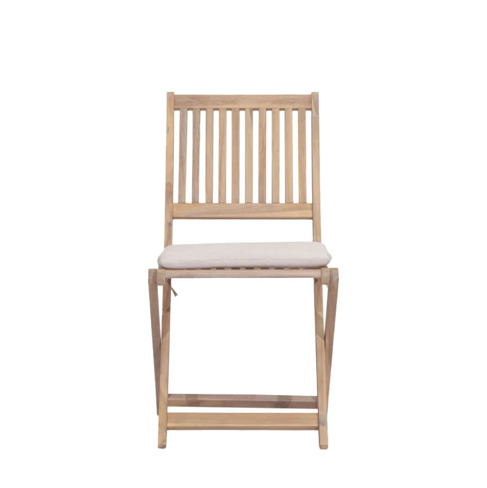 LINA Lot de 2 chaises pliantes de jardin en bois