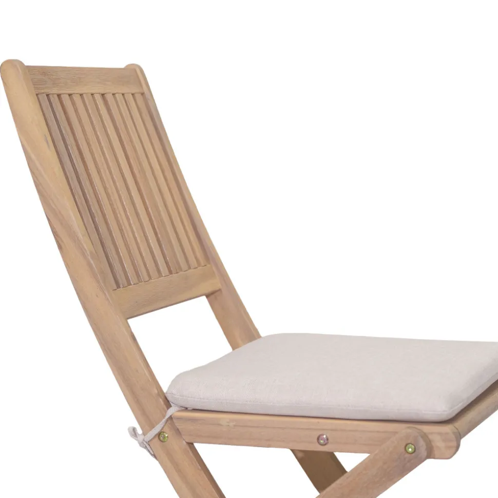 LINA Lot de 2 chaises pliantes de jardin en bois