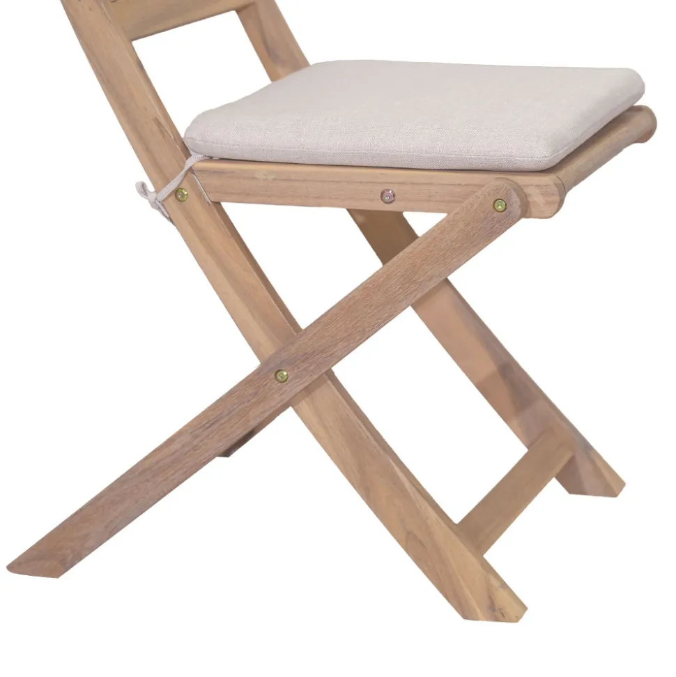 LINA Lot de 2 chaises pliantes de jardin en bois