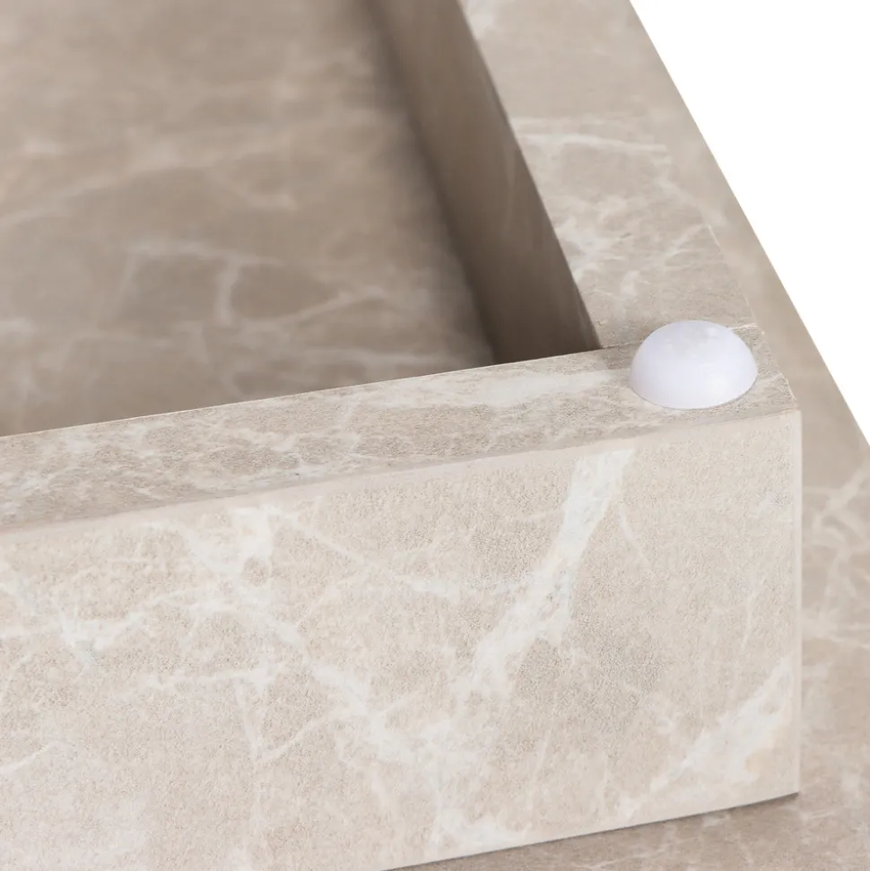 LIPANI Table basse effet marbre 90x50cm
