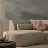 LOFT Lampadaire à pois en métal et tissu bouclette H130cm
