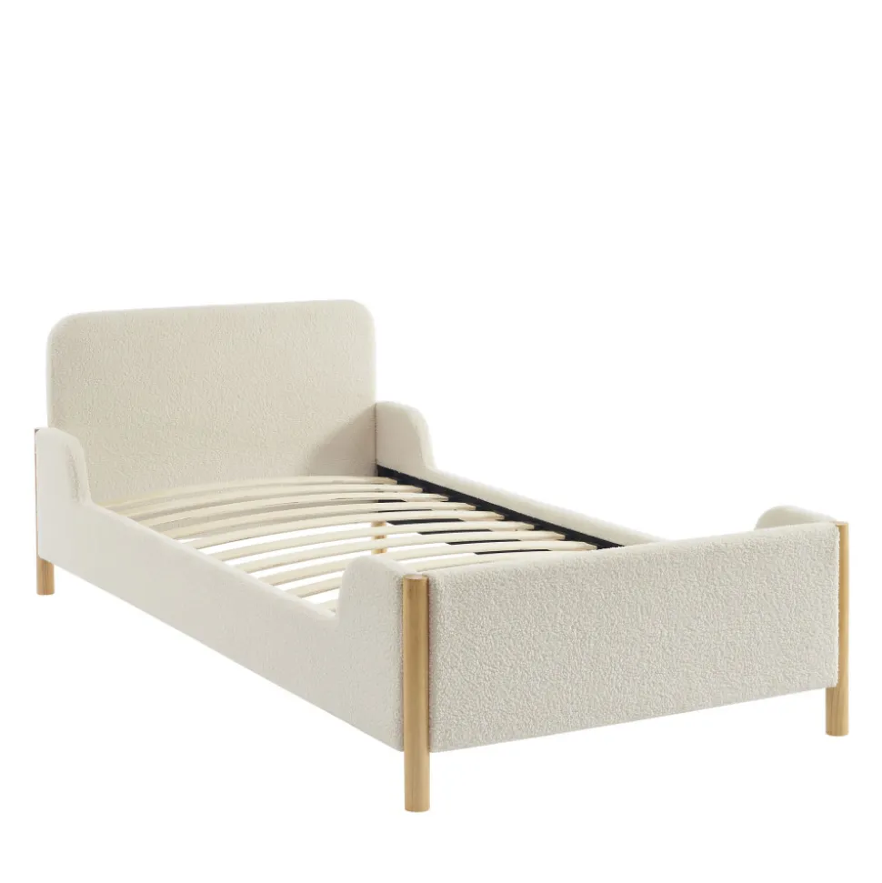 LOIS Lit enfant en tissu bouclette 90x190cm