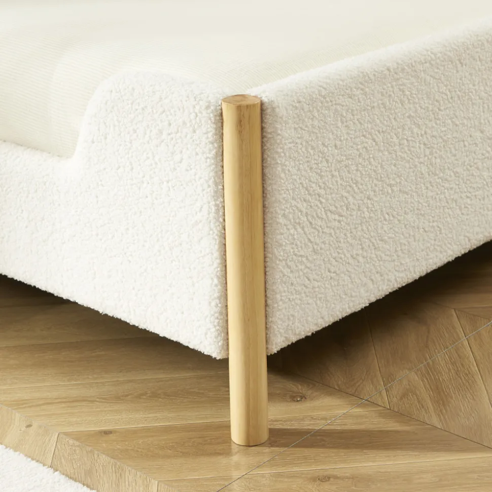 LOIS Lit enfant en tissu bouclette 90x190cm