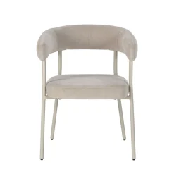 LORA Lot de 2 fauteuils de table en tissu et métal
