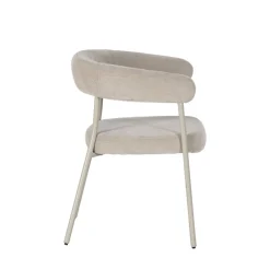 LORA Lot de 2 fauteuils de table en tissu et métal