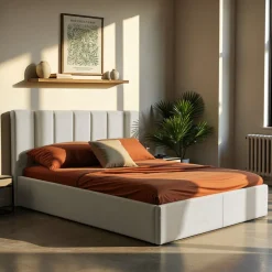 LOU Lit coffre en tissu 140x190cm