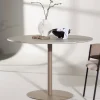 LYCKE Table à manger 4 personnes ronde en effet marbre et métal
