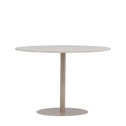 LYCKE Table à manger 4 personnes ronde en effet marbre et métal
