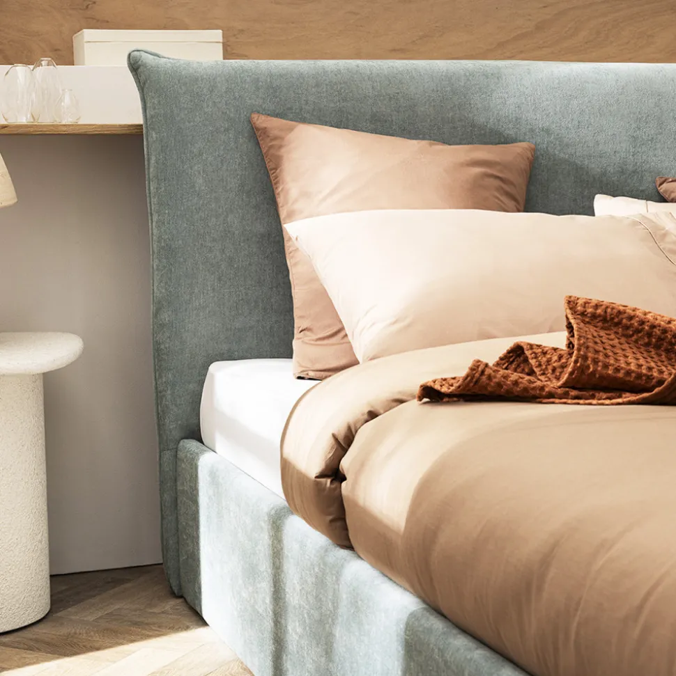 MAC BETH Lit coffre en tissu 160x200cm