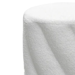 MALLOW Pouf rond en tissu bouclette ø37cm