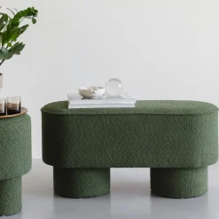 MARCOS Banc arrondi en tissu bouclette L93cm