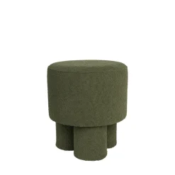 MARCOS Tabouret rond en tissu bouclette ø40cm