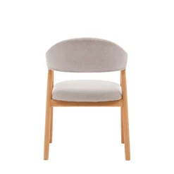 MARINA Lot de 2 fauteuils de table en tissu et bois