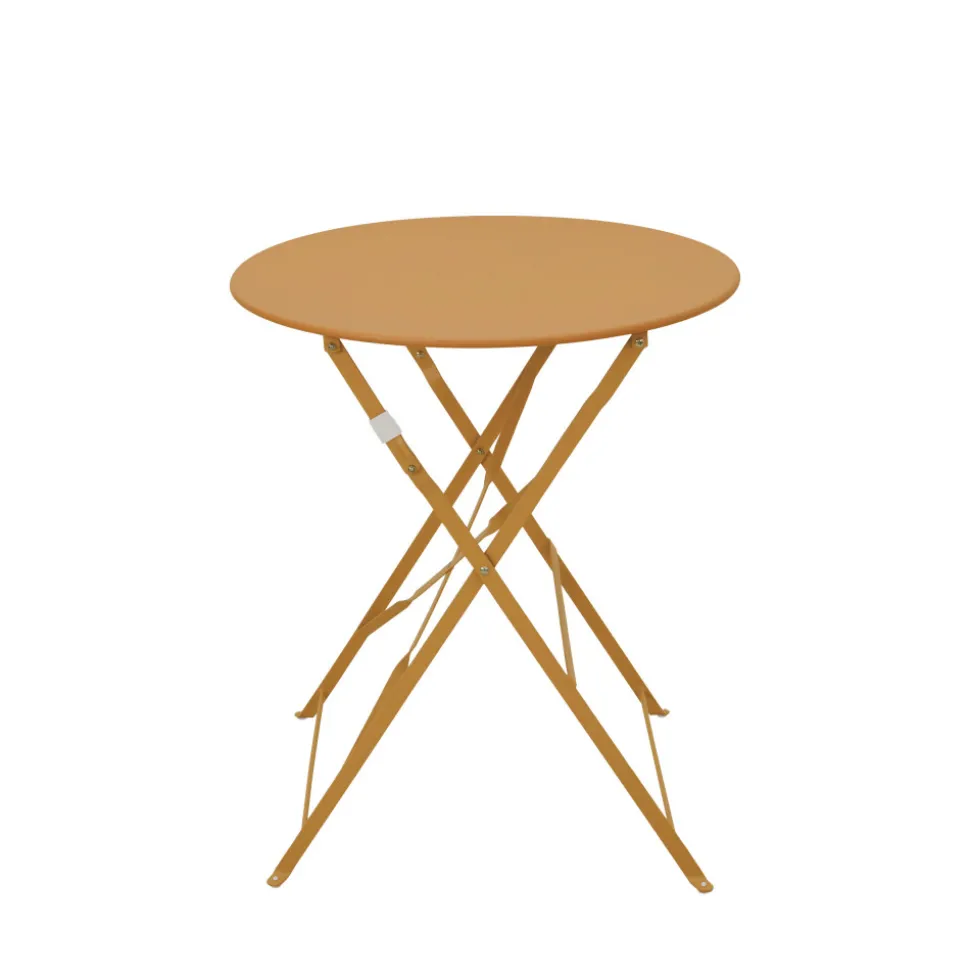 MARSEILLE Ensemble table de jardin pliante ronde bistrot et 2 chaises en métal
