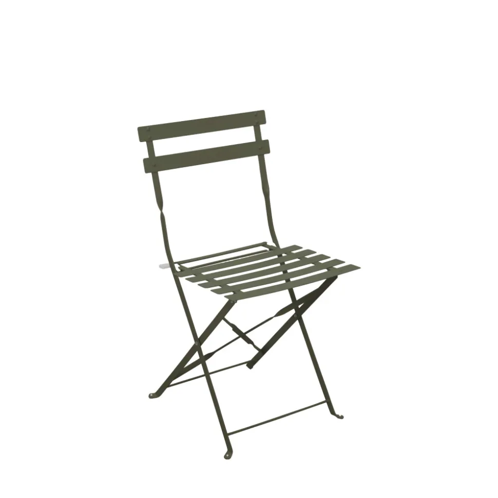 MARSEILLE Ensemble table de jardin pliante ronde bistrot et 2 chaises en métal