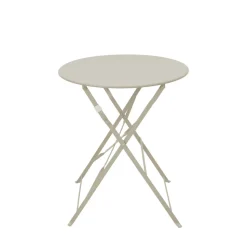 MARSEILLE Ensemble table de jardin pliante ronde bistrot et 2 chaises en métal