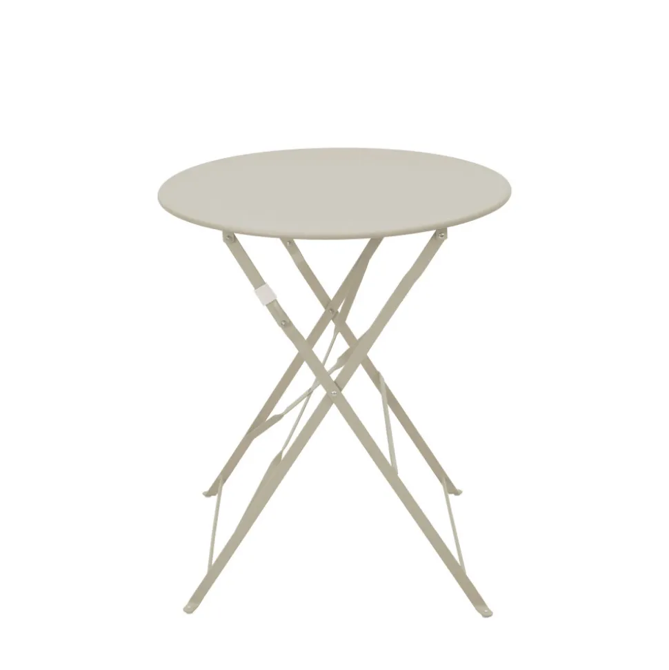 MARSEILLE Ensemble table de jardin pliante ronde bistrot et 2 chaises en métal