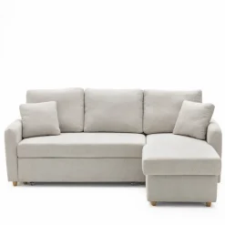 MATERA Canapé d'angle réversible convertible 3 places en tissu avec coffre