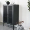 MELBOURNE Vaisselier en métal avec portes grillagées