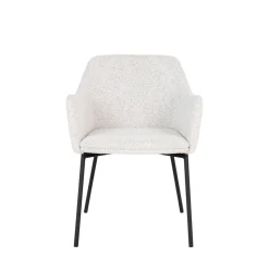MELILLA Lot de 2 fauteuils de table en tissu bouclette et métal