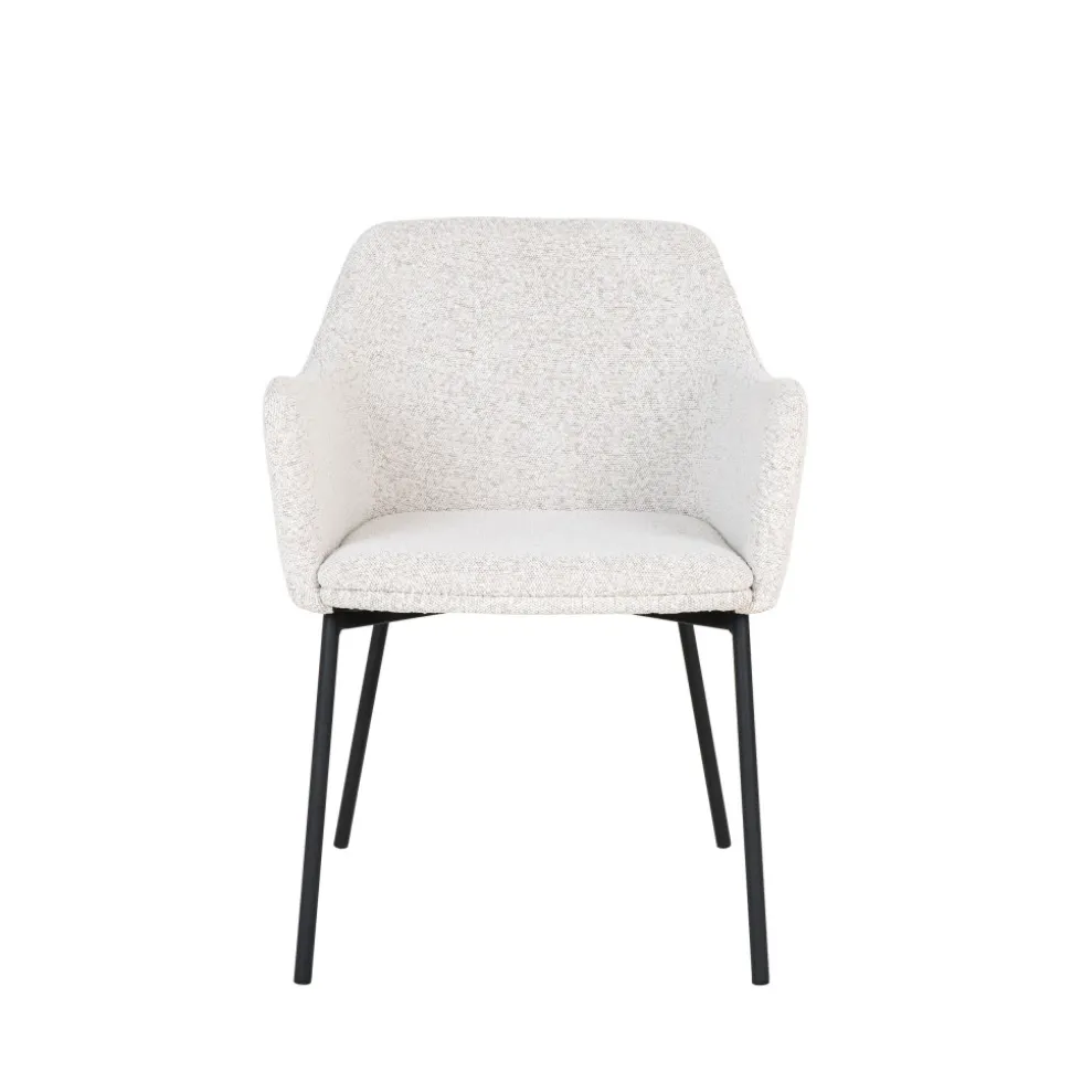 MELILLA Lot de 2 fauteuils de table en tissu bouclette et métal