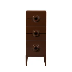 MERGE Petit meuble de rangement 6 tiroirs en bois et métal H120cm