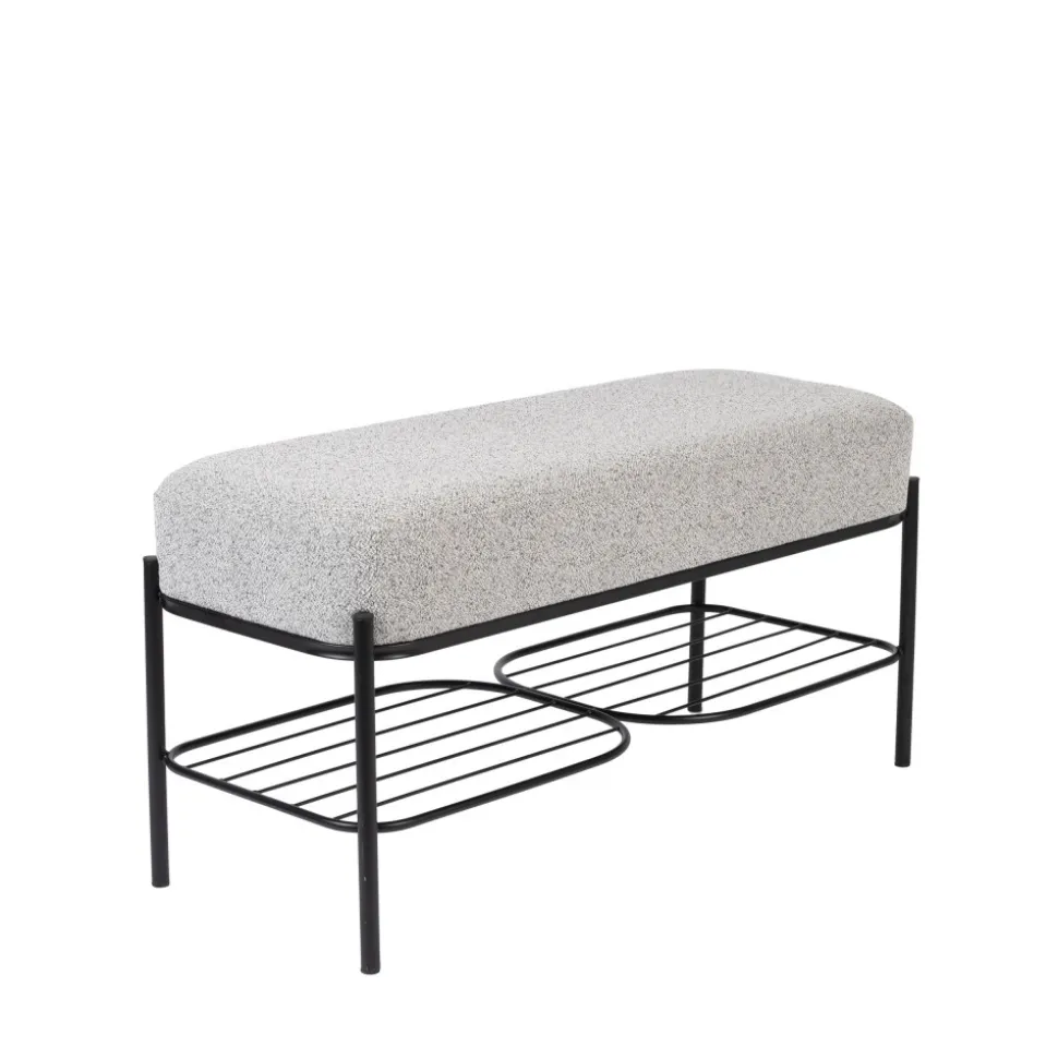 MILOU Banc en tissu et métal