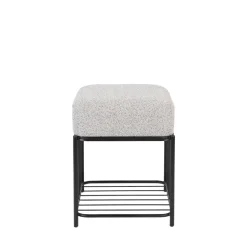 MILOU Tabouret carré en tissu et métal