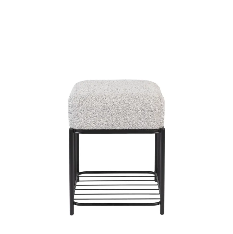 MILOU Tabouret carré en tissu et métal
