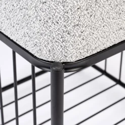 MILOU Tabouret carré en tissu et métal